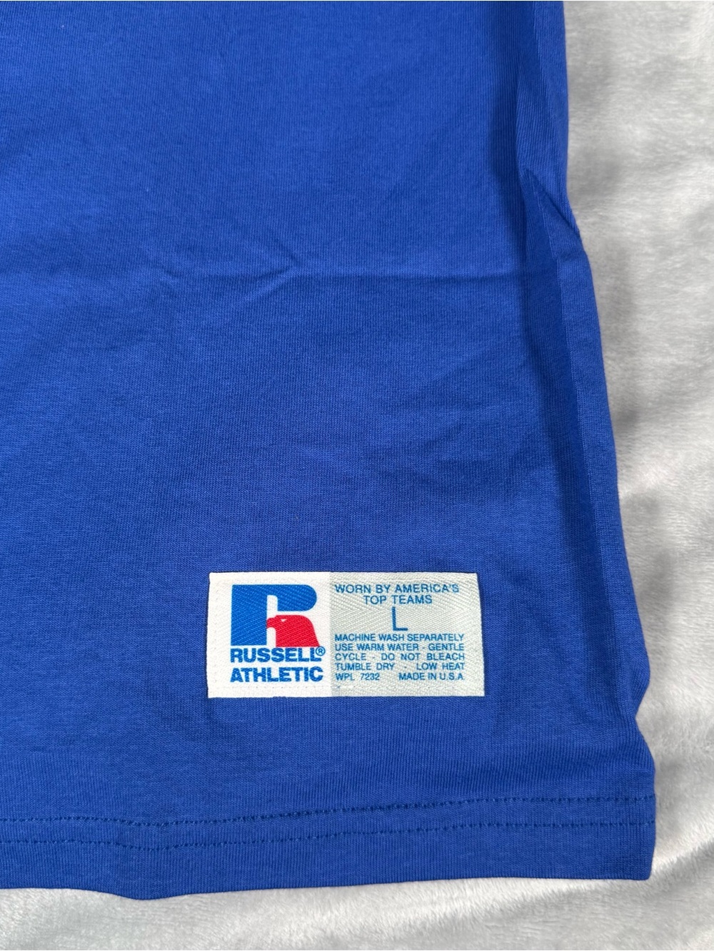Russell Athletic Football T Shirt Mens L Slim Tall Fit Made In USA NEW 90s - Picture 2 of 11